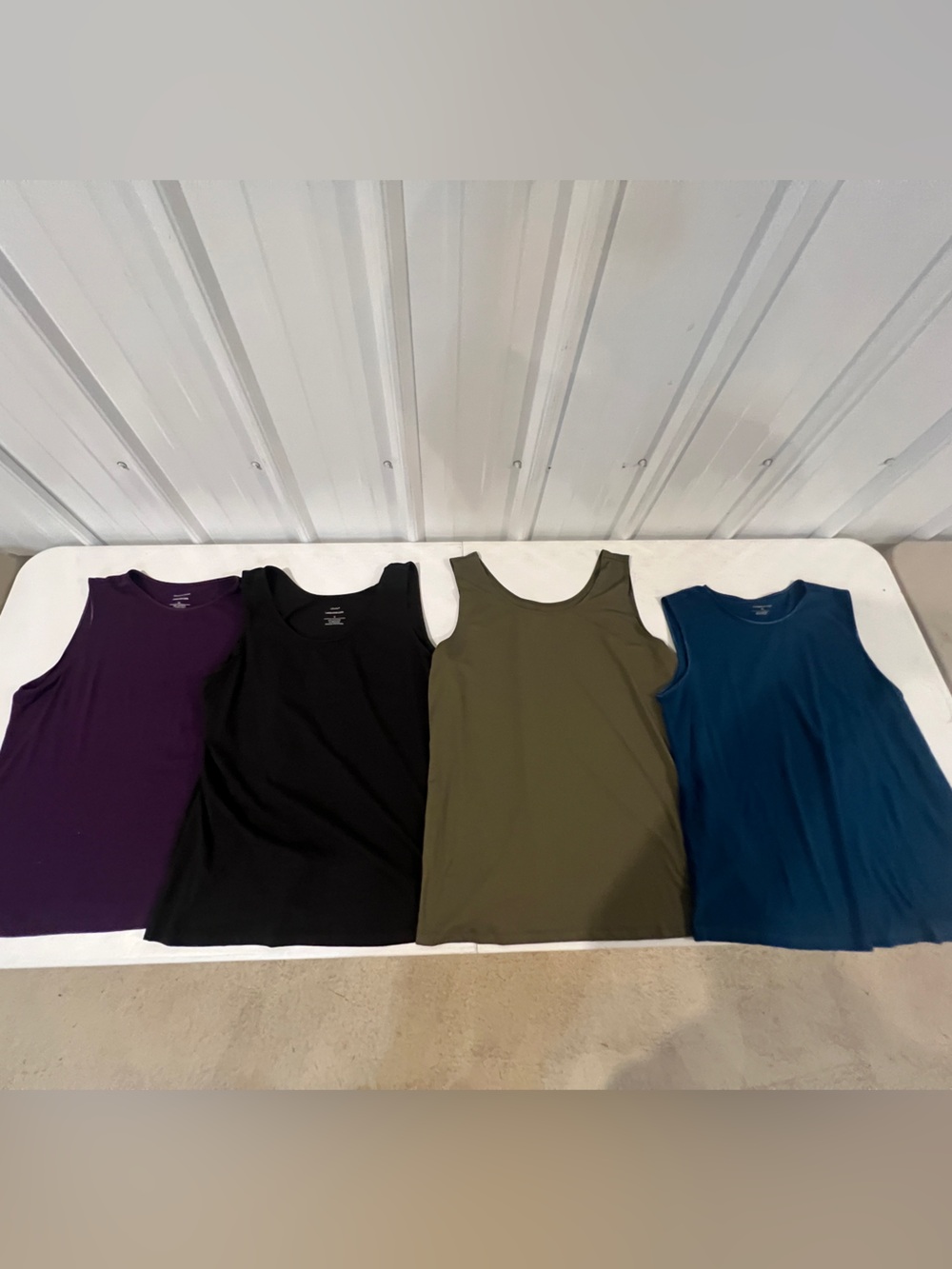 Christopher & Banks Sleeveless Tank Set in Blue, Olive, Black & Purple